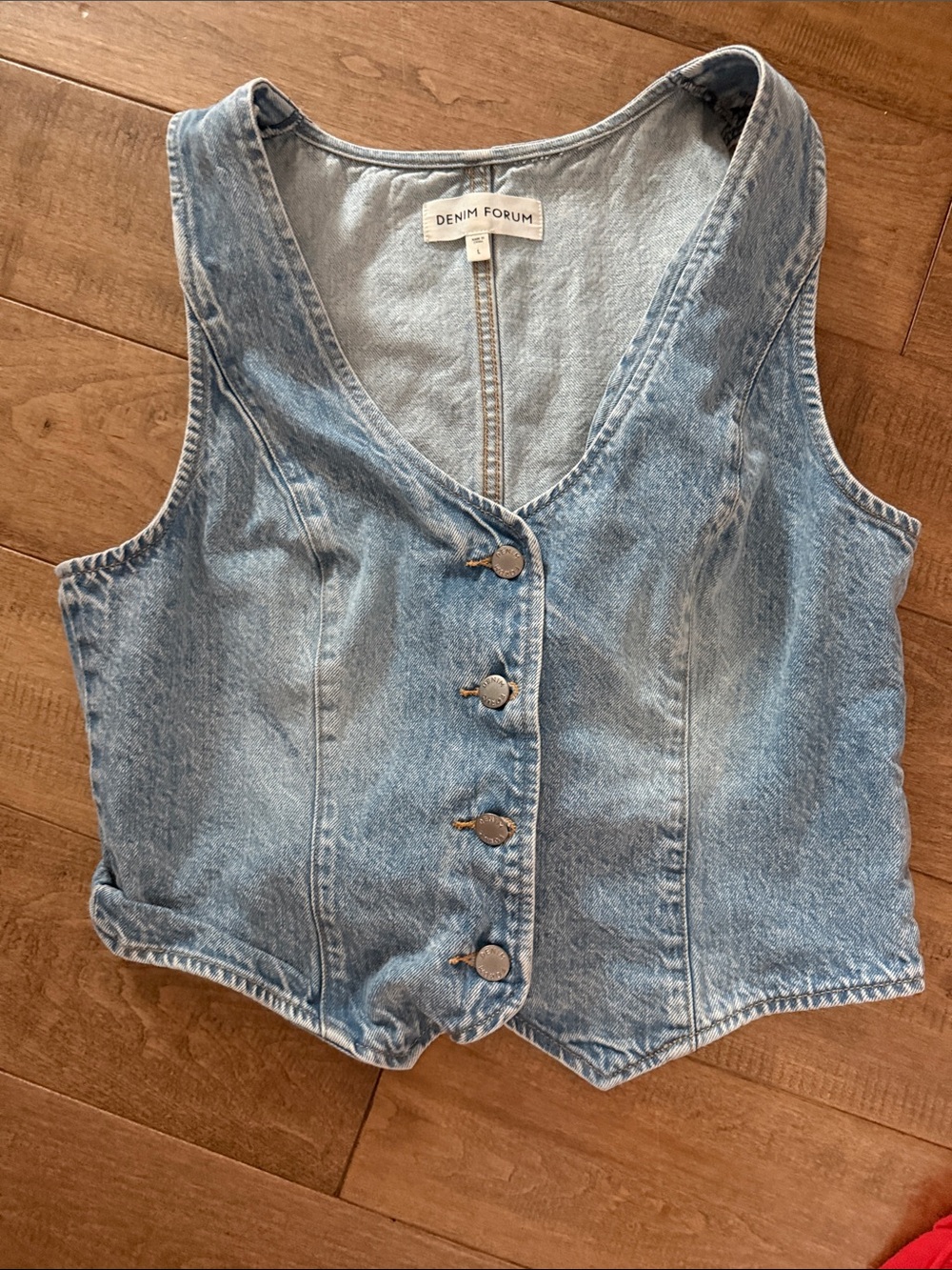 Aritzia Light Blue Denim Vest Tank Top